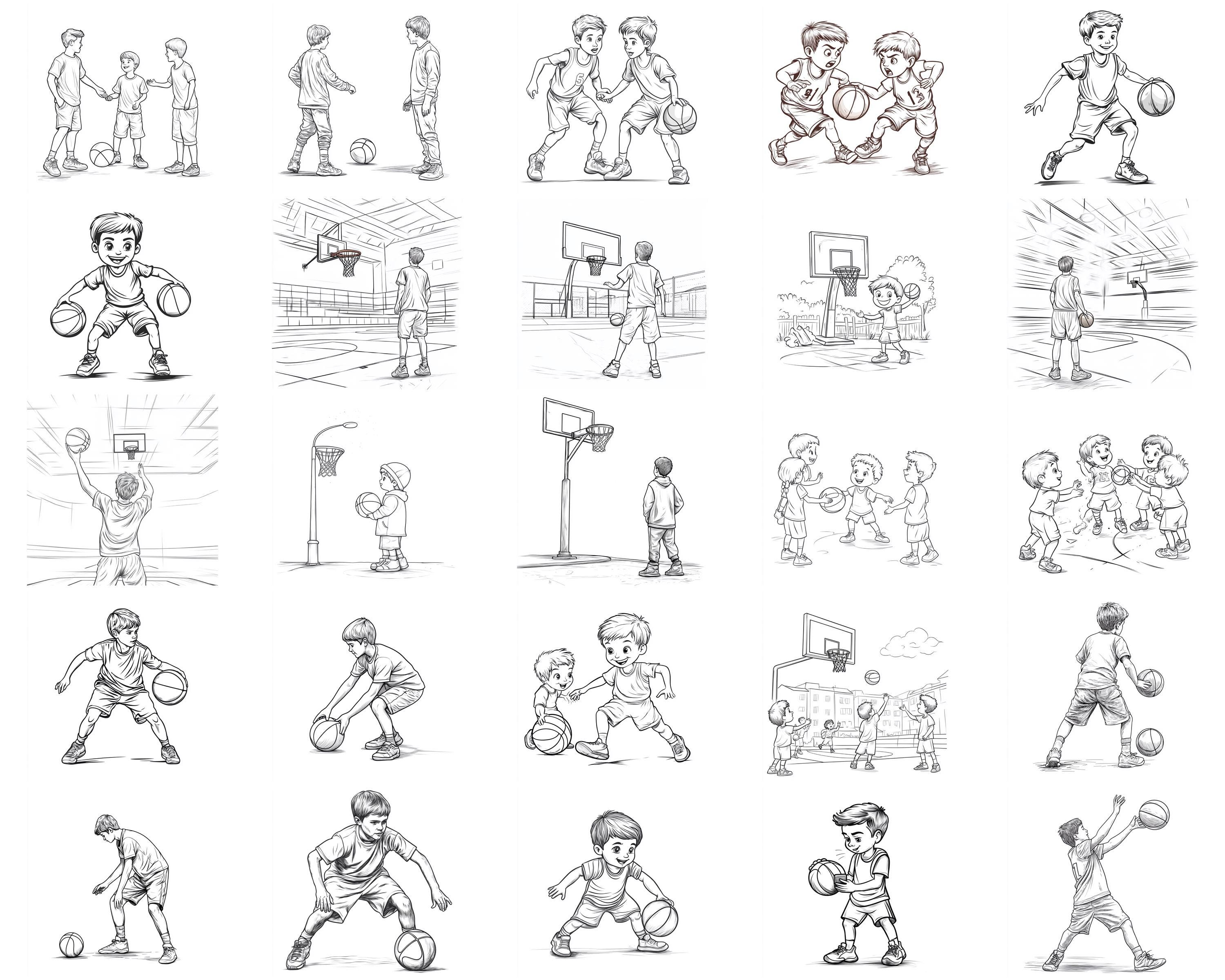 100+ Boy Playing Basketball Procreate Stamps, Brushes for Procreate ...