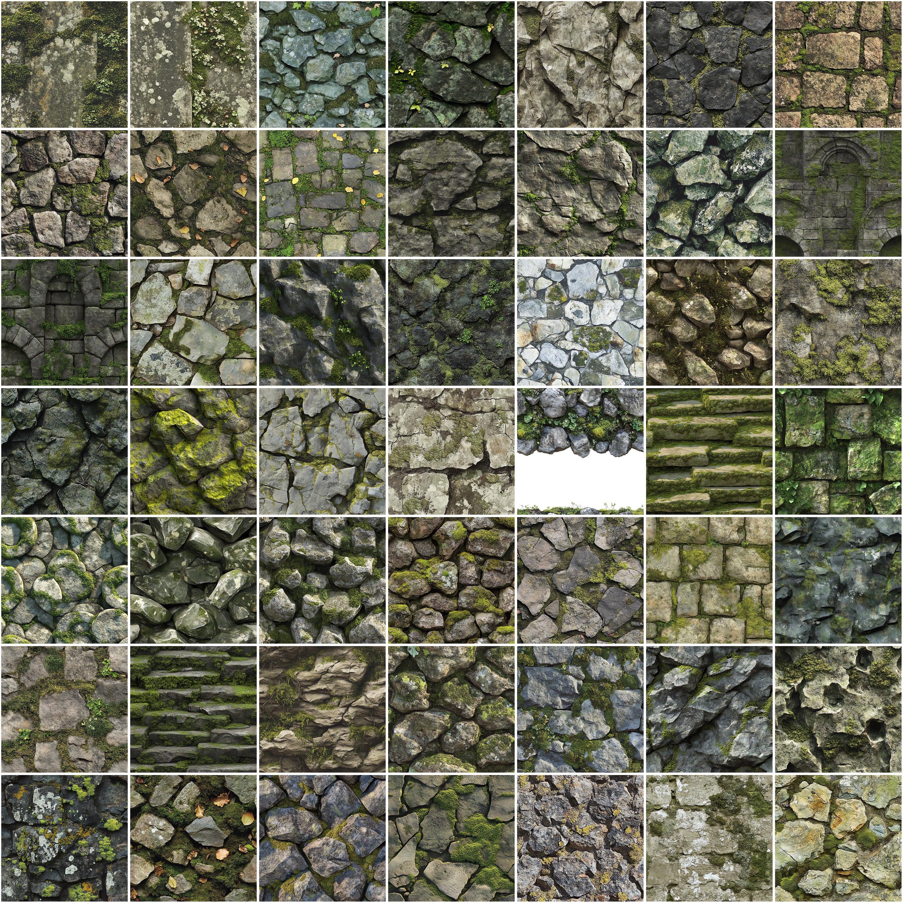 Procreate Draw Stone 100+ Mossy Stone Procreate Textures, Brushes for Procreate, Instant ...
