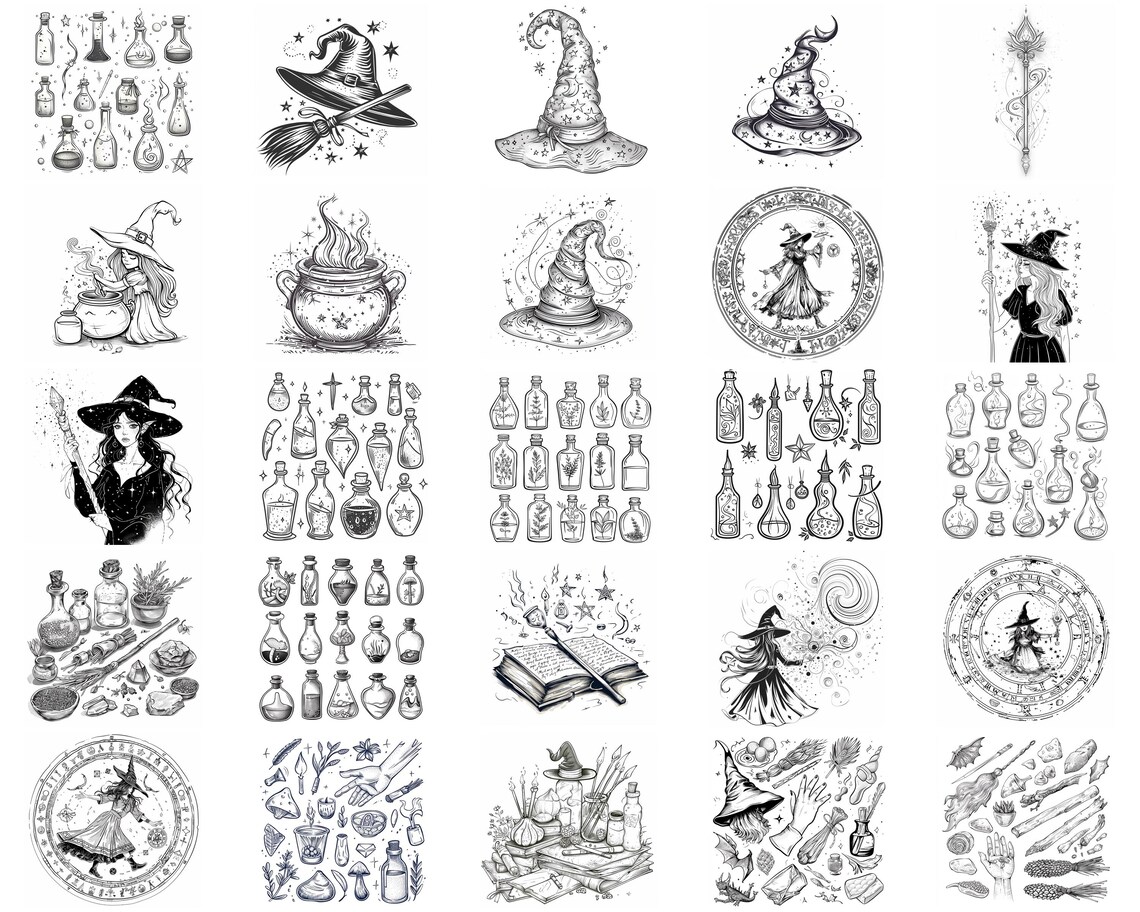 100+ Wicked Witches Procreate Stamps, Brushes for Procreate, Instant ...
