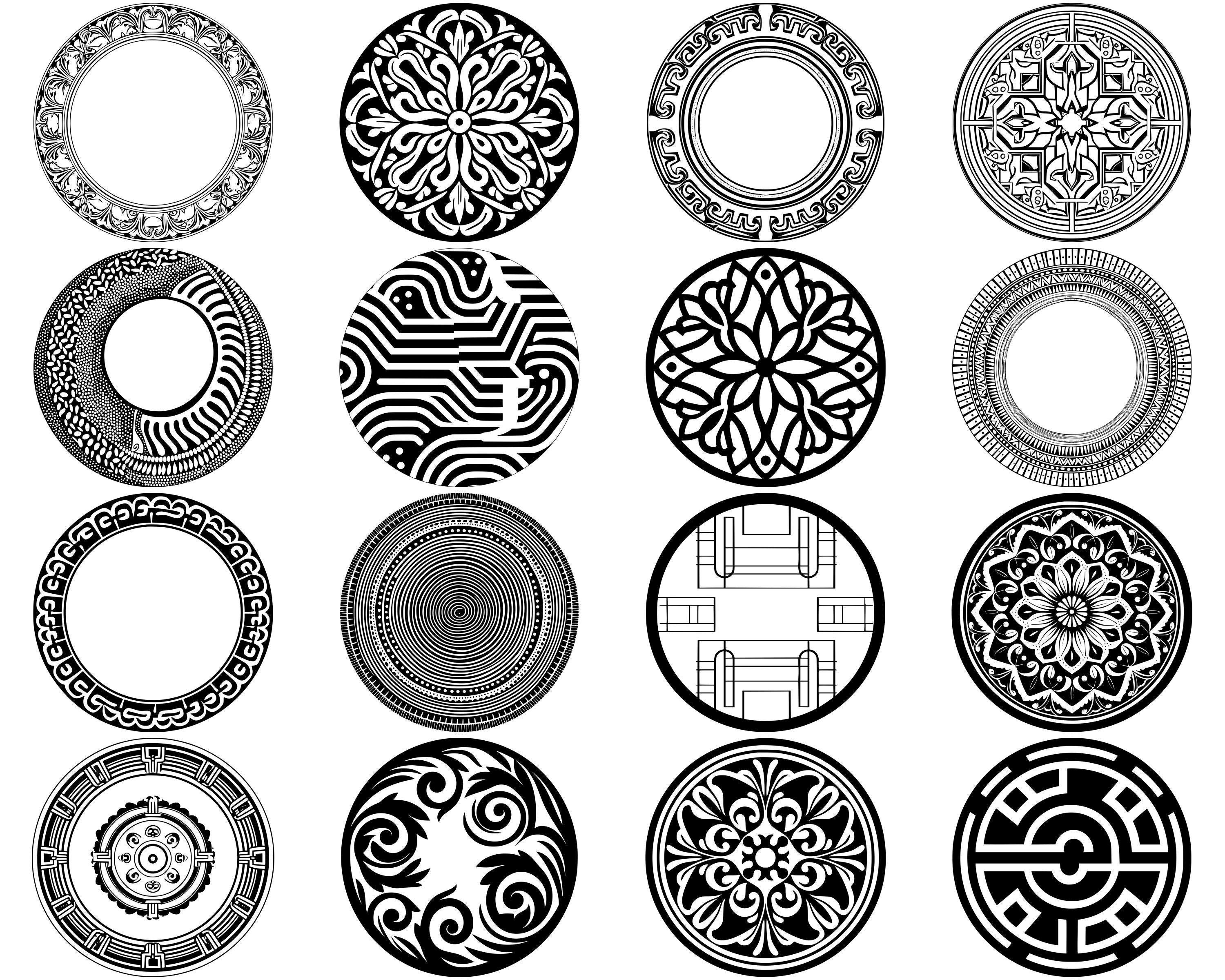 Round Circle SVG Bundle, Set of 100, Instant Digital Download, Png, Svg ...