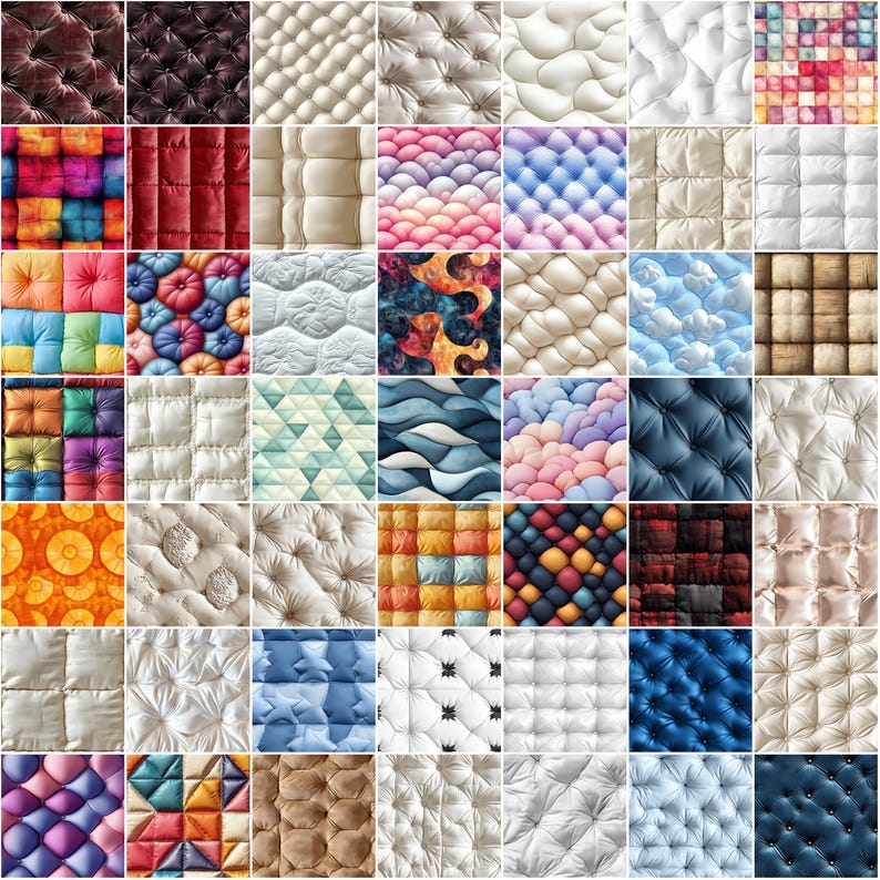 100+ Puffed Quilt Procreate Textures, Brushes for Procreate, Instant ...