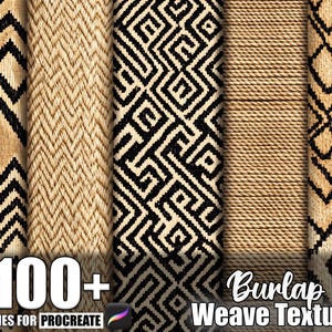 100+ Burlap Weave Procreate Textures, Brushes for Procreate, Instant Digital Download
