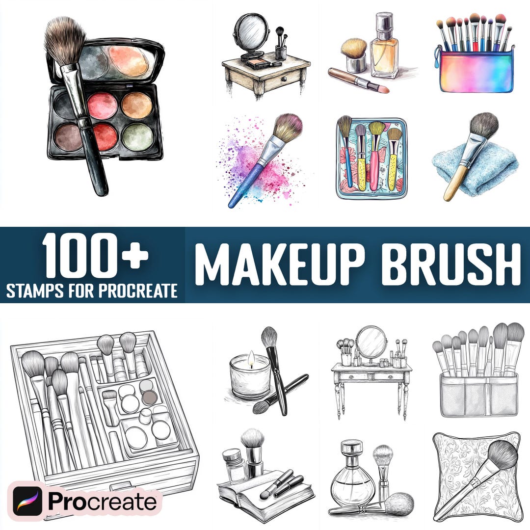 100+ Makeup Brush Procreate Stamps, Brushes for Procreate, Instant ...