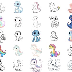 100+ Kawaii Dinosaur Procreate Stamps, Brushes for Procreate, Instant ...