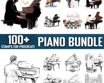 100+ Piano Procreate Stamps, Brushes for Procreate, Instant Digital Download