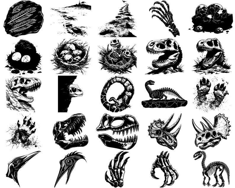 Prehistoric Relics SVG Bundle, Set of 100, Instant Digital Download ...