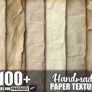 100+ Handmade Paper Procreate Textures, Brushes for Procreate, Instant Digital Download