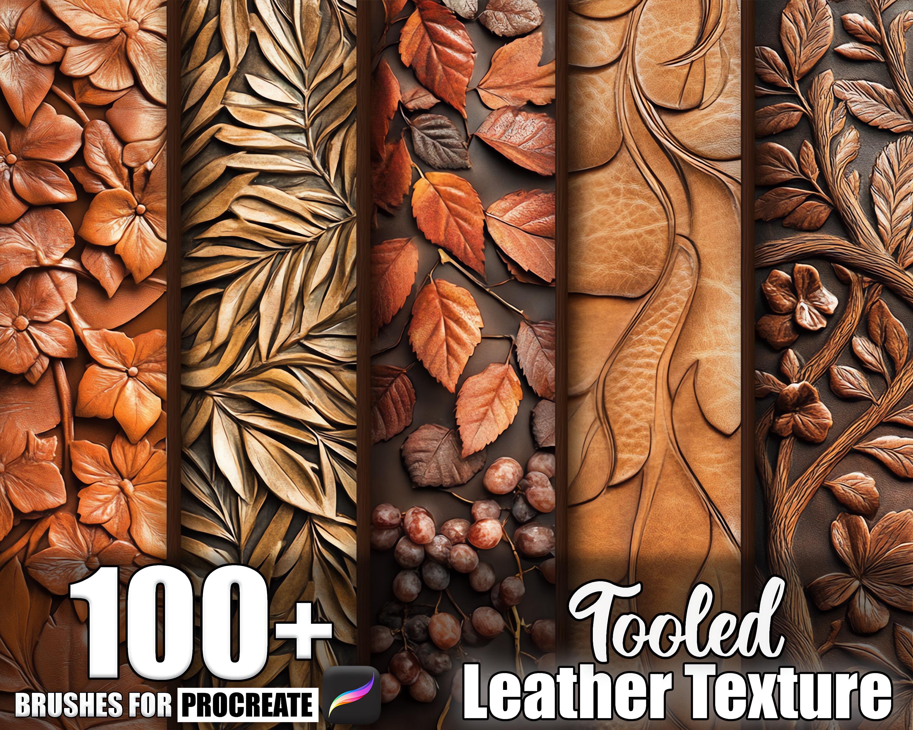 100+ Tooled Leather Procreate Textures, Brushes for Procreate, Instant ...