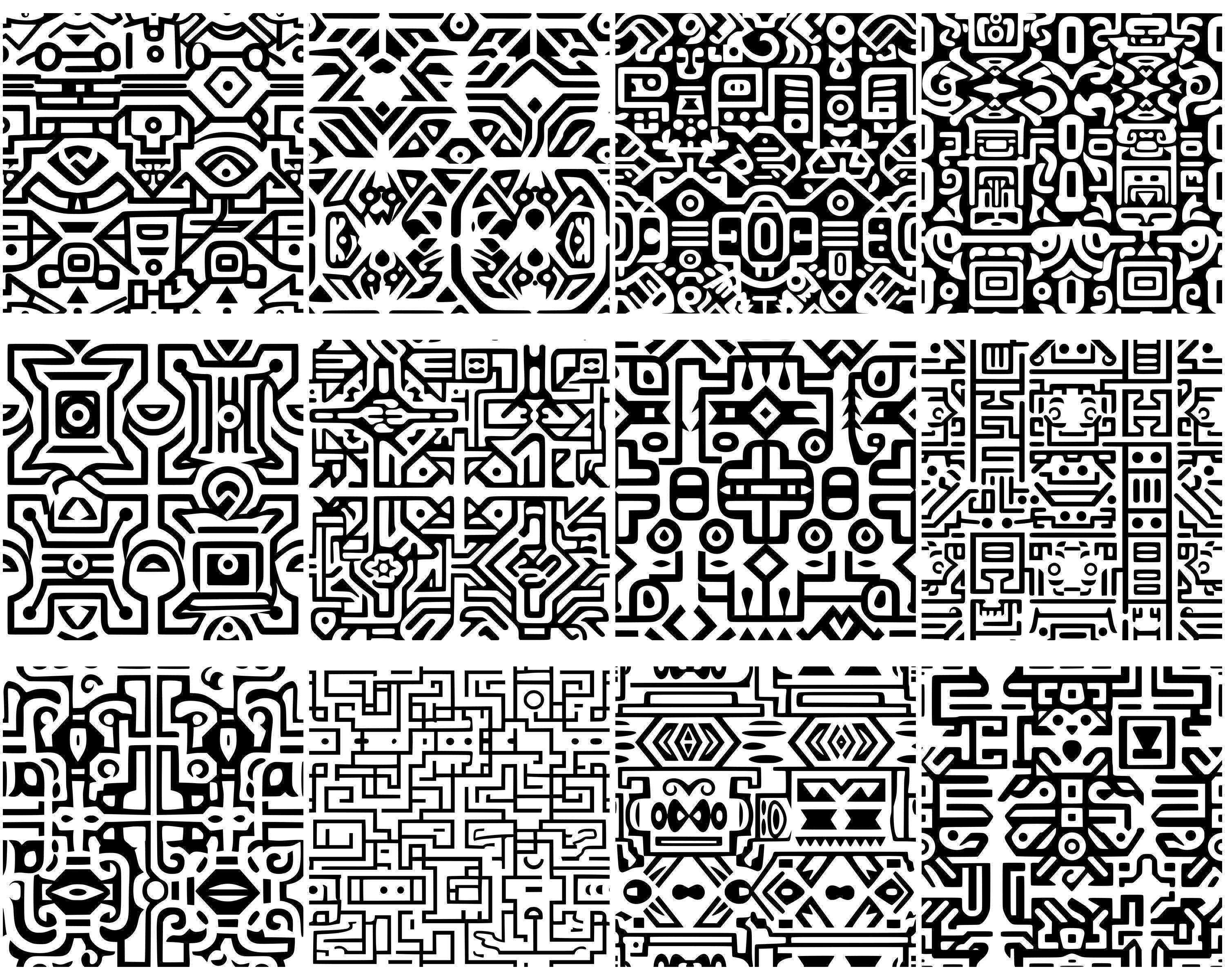 Aztec Pattern SVG Bundle, Set of 100, Instant Digital Download, Png ...