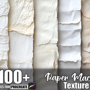 Oltre 100 texture di cartapesta per Procreate, pennelli per Procreate, download digitale istantaneo