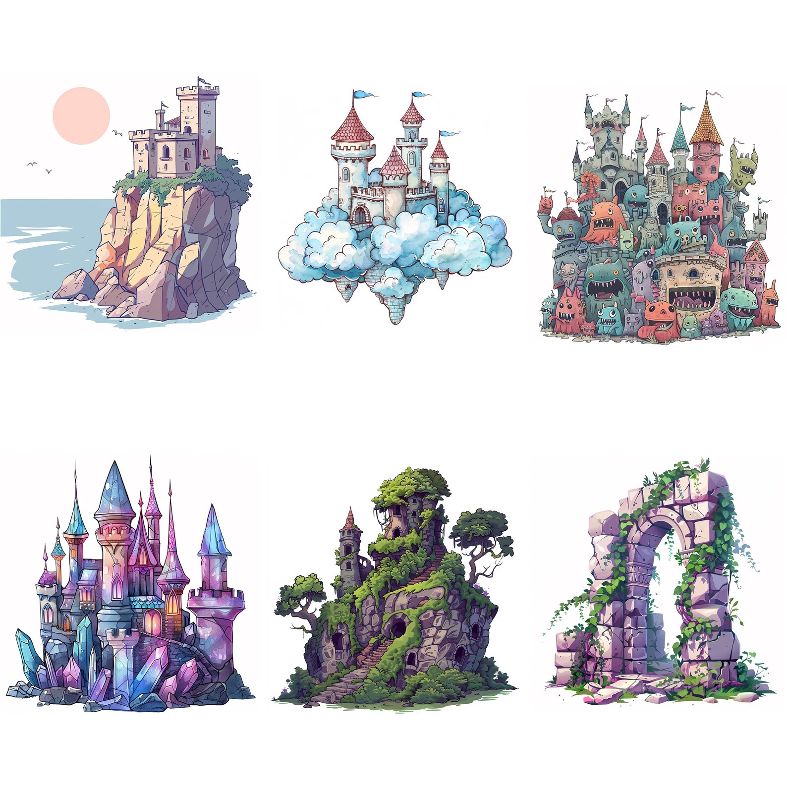 100+ Mystical Castle Procreate Stamps, Brushes for Procreate, Instant ...