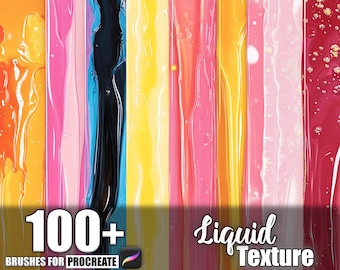 Oltre 100 texture liquide Procreate, pennelli per Procreate, download digitale istantaneo
