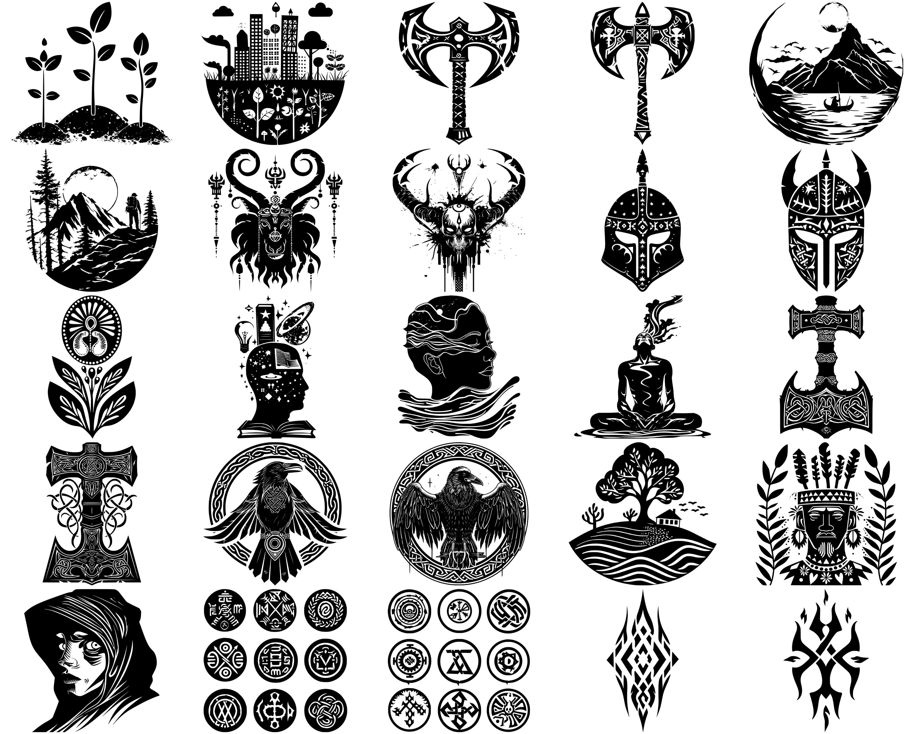 Fire Rune Svg Nordic Rune Symbols SVG Bundle, Set of 100, Instant Digital Download ...