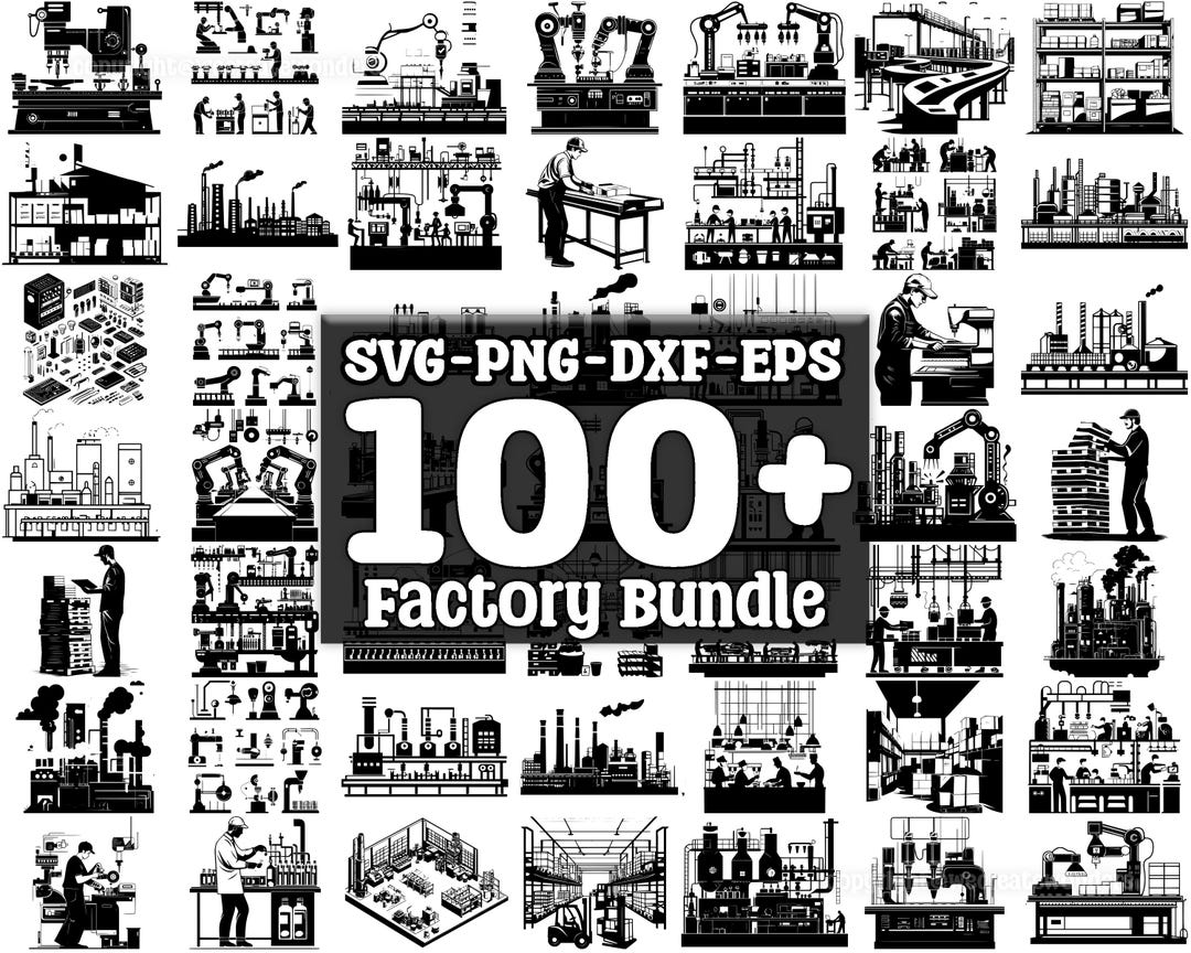 Factory Scene SVG Bundle, Set of 100, Instant Digital Download, Png ...