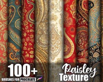 100+ Paisley Pattern Procreate Textures, Brushes for Procreate, Instant Digital Download