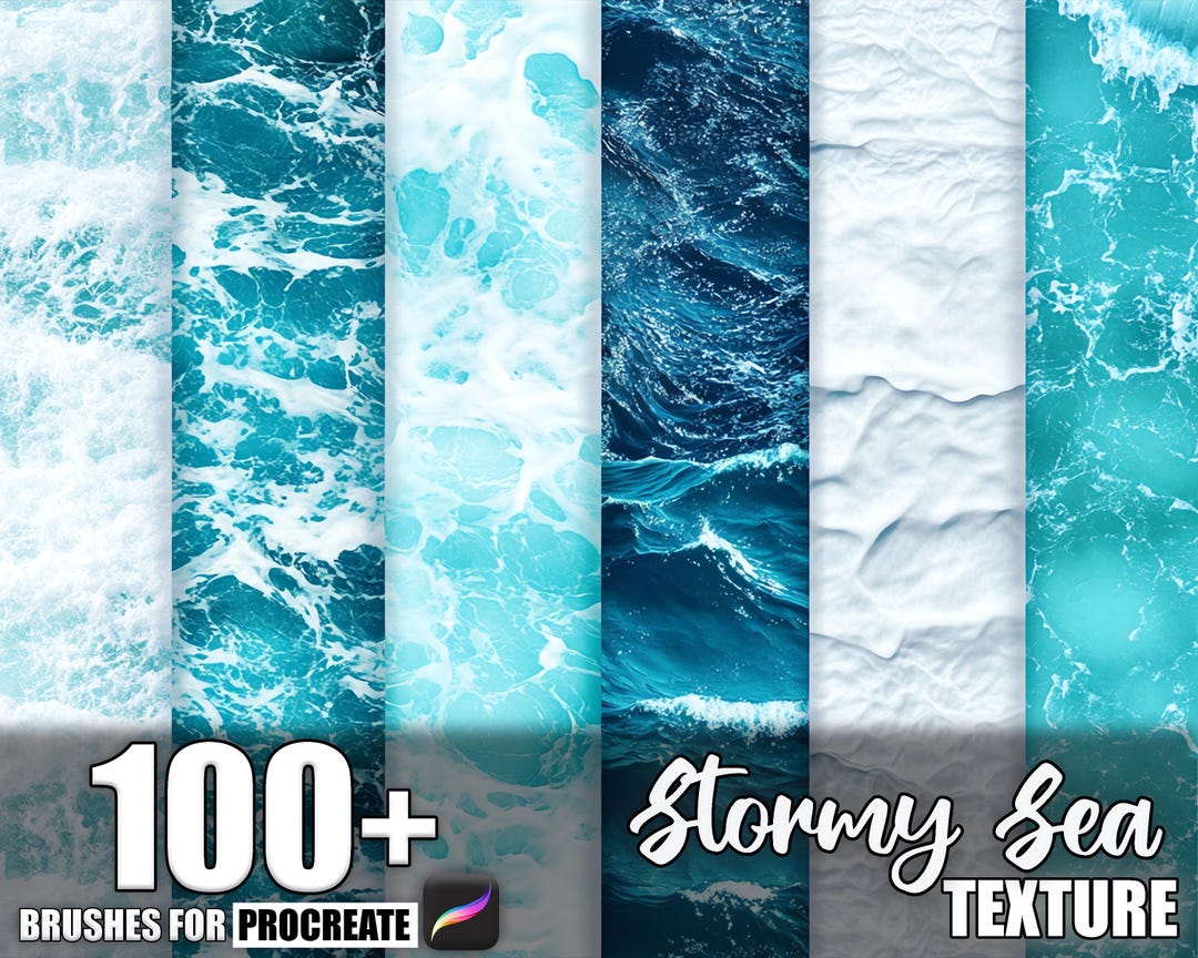 100+ Stormy Sea Procreate Textures, Brushes for Procreate, Instant ...