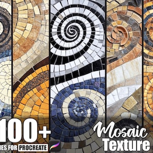 100+ Mosaic Texture Procreate Textures, Brushes for Procreate, Instant Digital Download