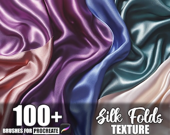 Más de 100 texturas de pliegues de seda para Procreate, pinceles para Procreate, descarga digital instantánea