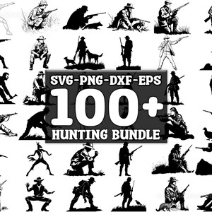 Jagd SVG Bundle, Set von 100, sofortiger digitaler Download, png, svg, eps, dxf