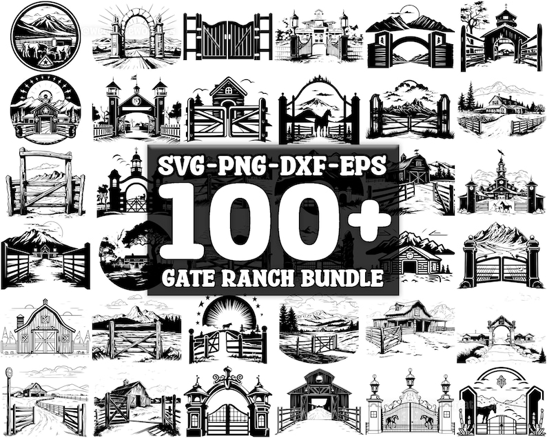 Roster Ranch Dxf File Gate Ranch SVG Bundle, Set of 100, Instant Digital Download, Png, Svg ...