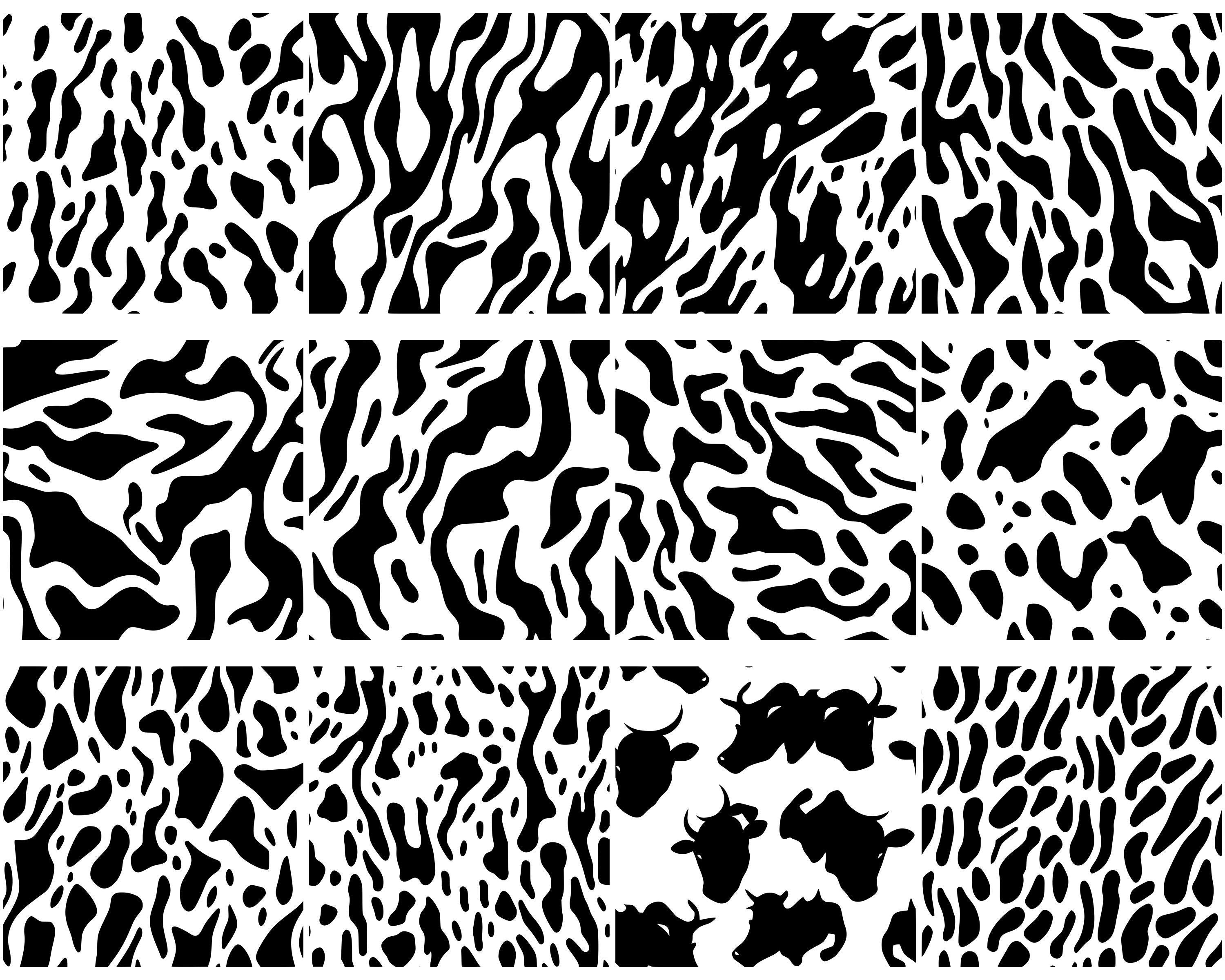 Cowhide Pattern SVG Bundle, Set of 100, Instant Digital Download, Png ...