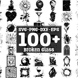 Broken Glass SVG Bundle, Set of 100, Instant Digital Download, png, svg, eps, dxf