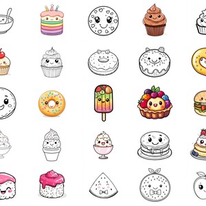 100+ Kawaii Food Items Procreate Stamps, Brushes for Procreate, Instant ...