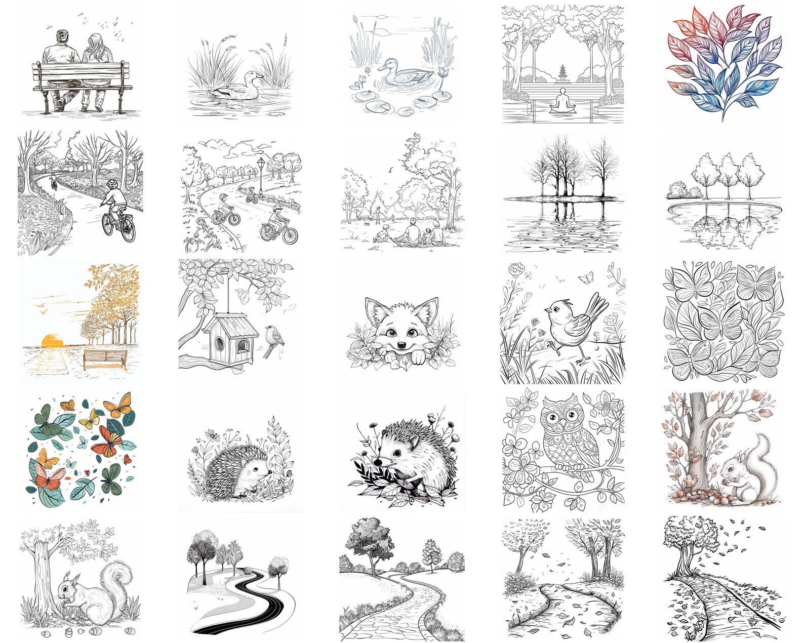 100+ Autumn Park Procreate Stamps, Brushes for Procreate, Instant ...