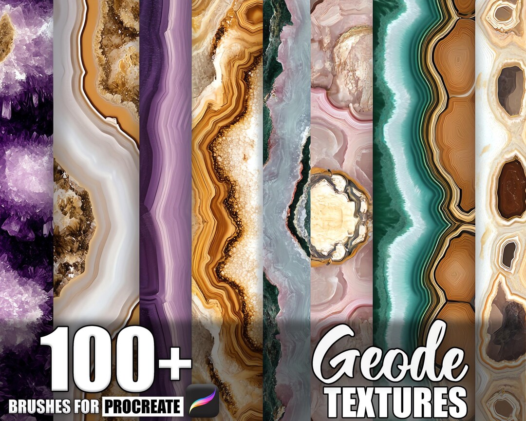 Geode Custom Textures 100+ Geode Procreate Textures, Brushes for Procreate, Instant Digital ...