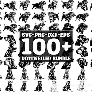 Rottweiler Dog SVG Bundle, Set of 100, Instant Digital Download, png, svg, eps, dxf