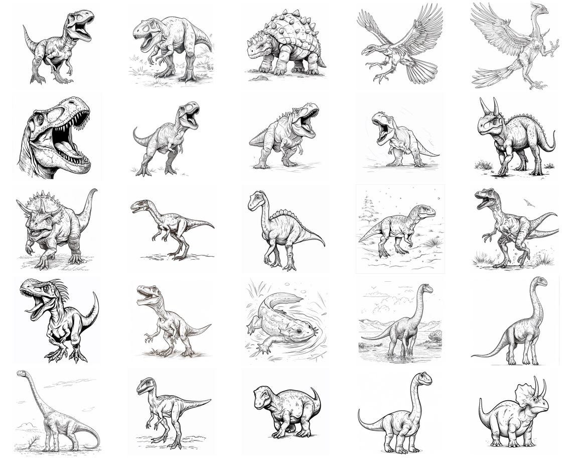 100+ Dinosaur Procreate Stamps, Brushes for Procreate, Instant Digital ...