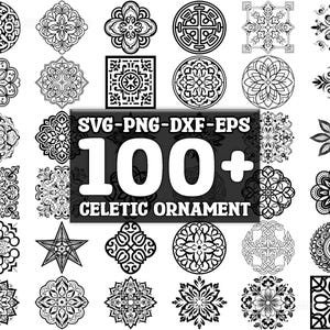 Celtic Ornament SVG Bundle, Set of 100, Instant Digital Download, png, svg, eps, dxf