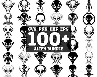 Alien SVG Bundle, Set of 100, Instant Digital Download, png, svg, eps, dxf