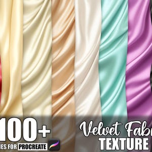 100+ Velvet Fabric Procreate Textures, Brushes for Procreate, Instant Digital Download