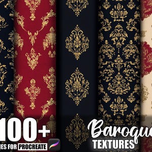 100+ Baroque Pattern Procreate Textures, Brushes for Procreate, Instant Digital Download