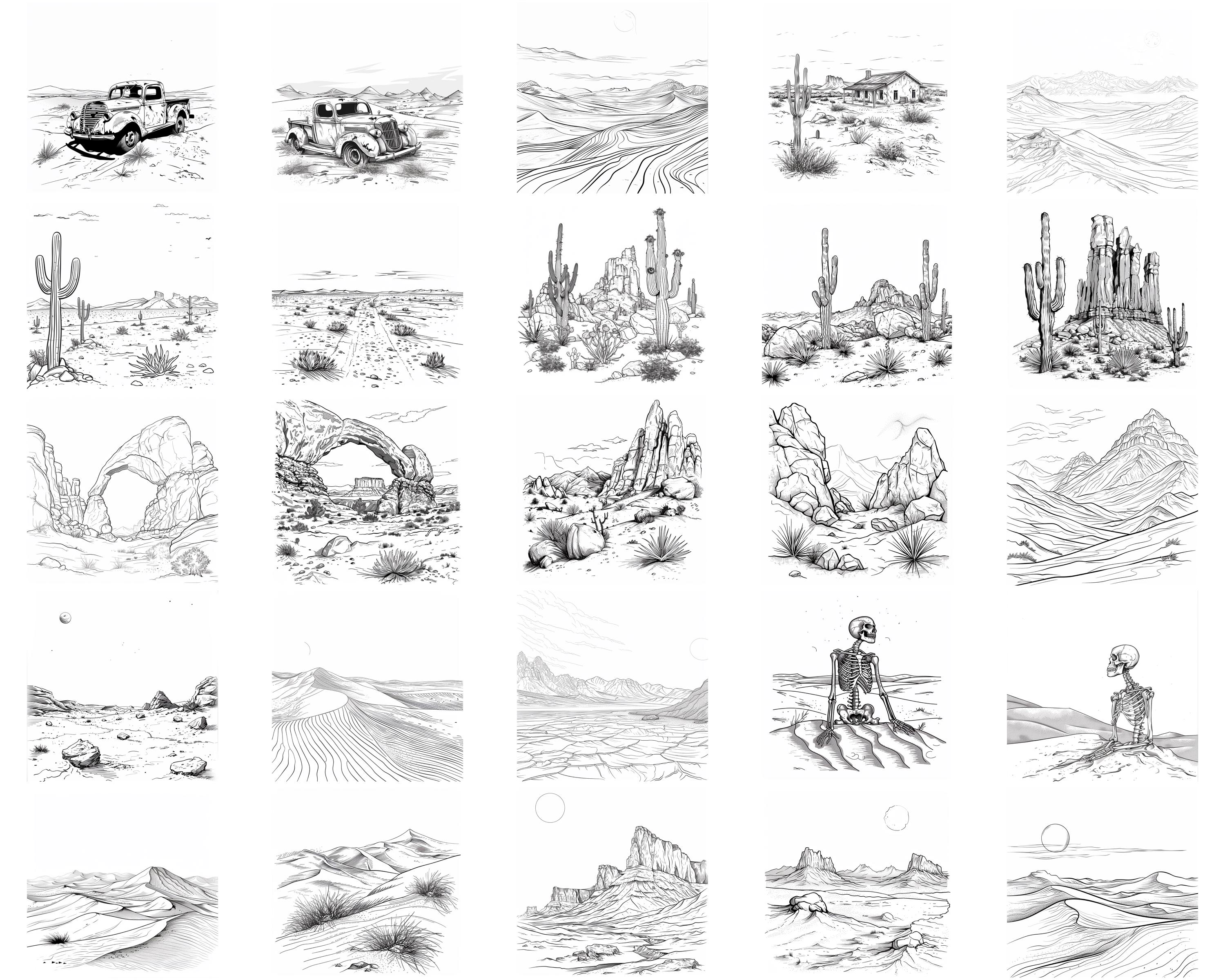 100+ Desert Landscape Procreate Stamps, Brushes for Procreate, Instant ...