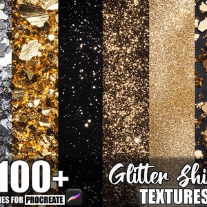 100+ Glitter Shine Procreate Textures, Brushes for Procreate, Instant Digital Download