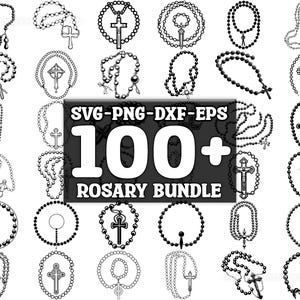 Rosary SVG Bundle, Set of 100, Instant Digital Download, png, svg, eps, dxf
