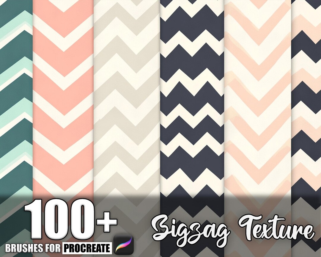 100+ Zigzag Pattern Procreate Textures, Brushes for Procreate, Instant ...