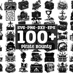 Pirate Bounty SVG Bundle, Set von 100, sofortiger digitaler Download, png, svg, eps, dxf