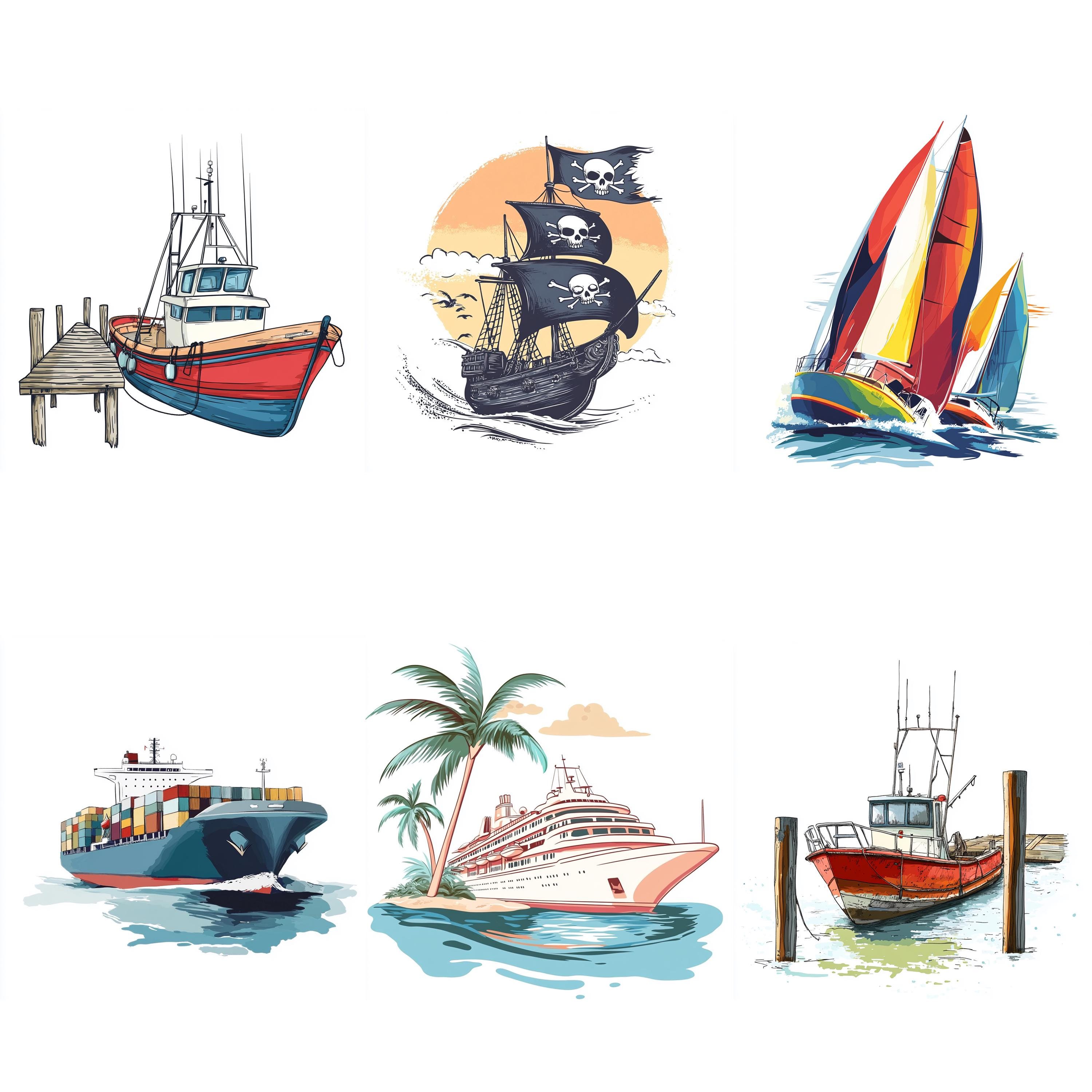 100+ Ships and Boats Procreate Stamps, Brushes for Procreate, Instant ...