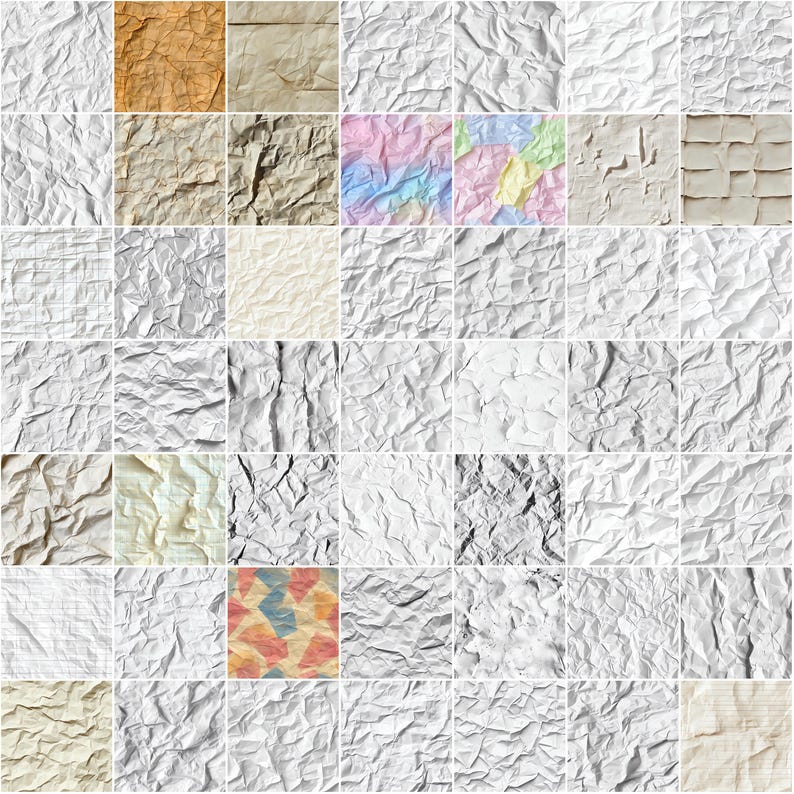 100+ Crumpled Paper Procreate Textures, Brushes for Procreate, Instant ...