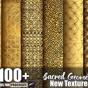 100+ Helig Geometri Procreate-texturer, penslar för Procreate, omedelbar digital nedladdning