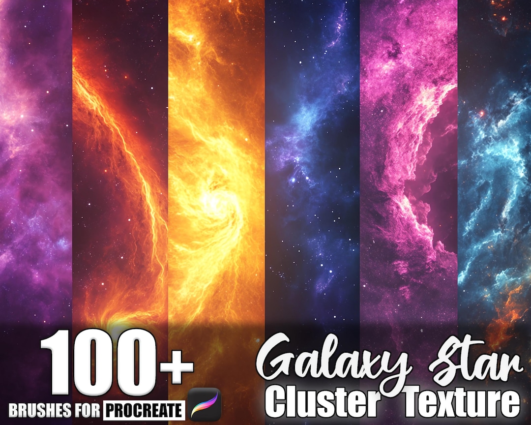 100+ Galaxy Star Cluster Procreate Textures, Brushes for Procreate ...