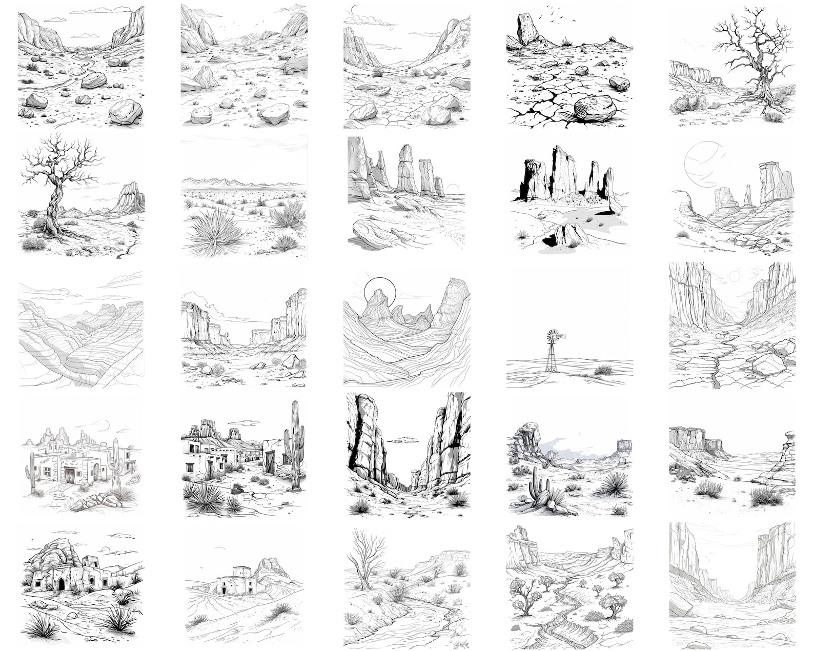 100+ Desert Landscape Procreate Stamps, Brushes for Procreate, Instant ...