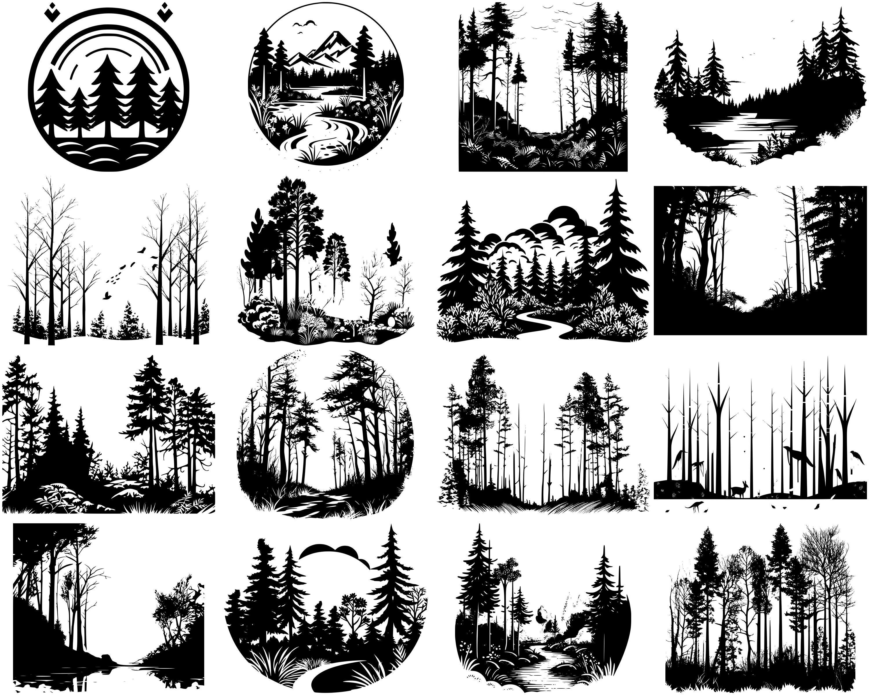 Forest Scene SVG Bundle, Set of 100, Instant Digital Download, Png, Svg ...