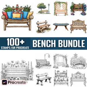 100+ Bench Procreate Stamps, Brushes for Procreate, Instant Digital Download
