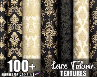 Plus de 100 textures de tissu en dentelle pour procréer, pinceaux pour procréer, téléchargement numérique instantané