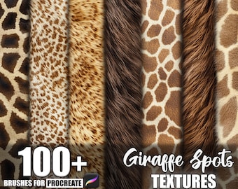 100+ Giraffe Spots Procreate Textures, Brushes for Procreate, Instant Digital Download