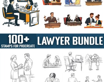 100+ Lawyer Procreate Stamps, Brushes for Procreate, Instant Digital Download